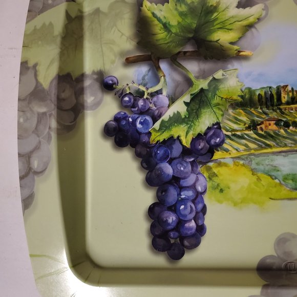 Large Serving Tray Tuscany Grape Vines 20 x 14" Rectangular - Picture 3 of 8